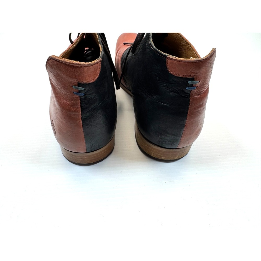 John Fluevog Radio CJRT Lace-up Ankle Boots Women 10 Leather Comfort Rusty Brown - Picture 12 of 16